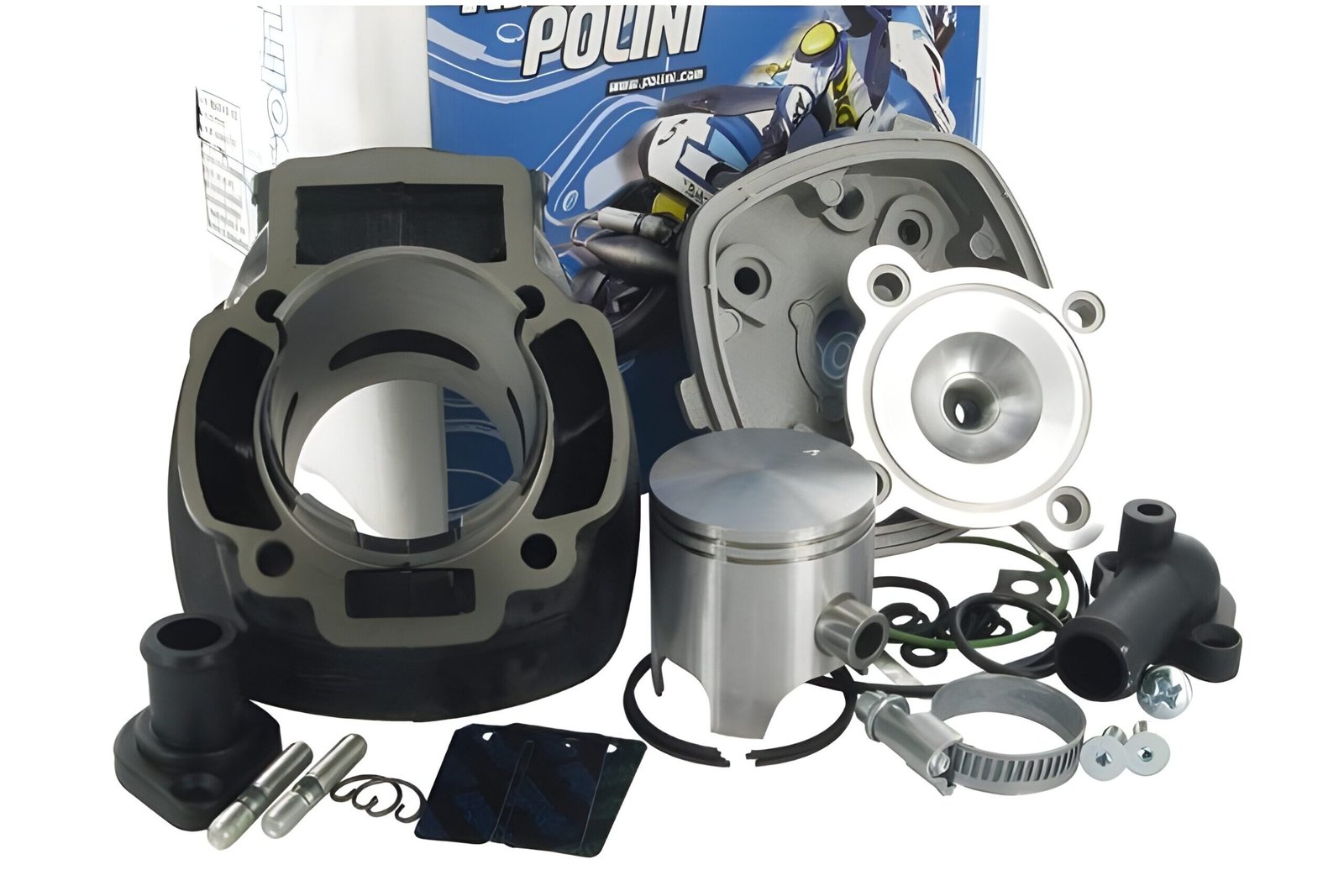 Cilindras Polini 70cc SPORT Piaggio LC (ilgas sriegis), bendra cilindro galvutė